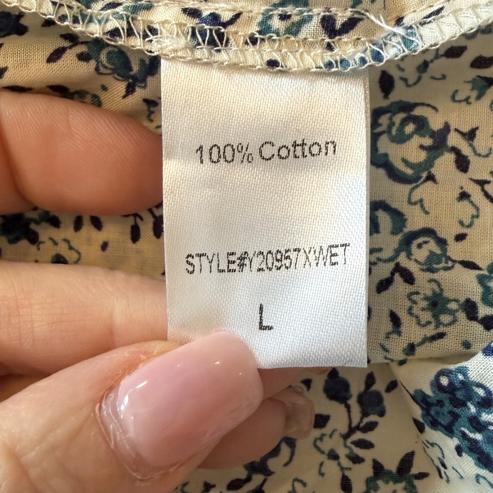 Tuckernuck Fleur Tiered Floral Kenzo Mini Dress Blue White 25106 - Picture 9 of 10